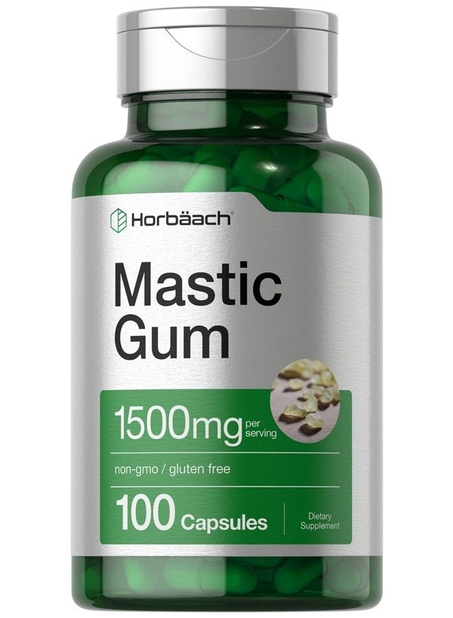 Horbaach Mastic Gum Capsules 1500mg 100 Count | Non-GMO & Gluten Free
