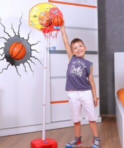 Ogi Mogi Toys Kids Basketball Hoop Stand Set, Adjustable Height Pole 2.4 to 5 Ft, Portable Mini Indoor and Outdoor Basketball Set, Summer Sport Games