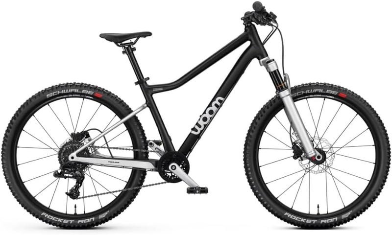 Woom Off Air 5 Kids Bike – Air Suspension Fork – 24-Inch Lightweight Mountain Bicycle – Black