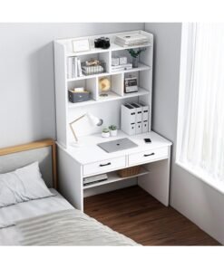 keke Modern Multifunctional Computer Table Home Office Writing Workstation with Storage Shelves 80 CM