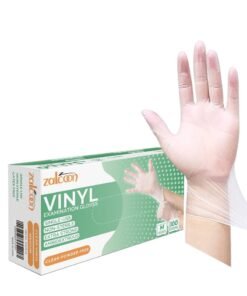 Zalcoon Vinyl Exam disposable Gloves, 4.5g latex free Powder Free Gloves for light use, Home, Cleaning, Food Prep, Food safe and Non-Sterile (1 Pack x 100 Pieces)