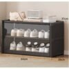 Arabest Flip-Drawers Shoe Rack Shoe Storage Cabinet Flip Down Shoe Storage Modern Shoe Cabinet Hallway Cupboard Storage Organiser Footwear Stand Rack Standing Shoe Organizer For Hallway(Black,71*64cm