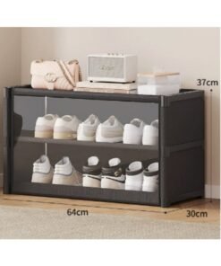 Arabest Flip-Drawers Shoe Rack Shoe Storage Cabinet Flip Down Shoe Storage Modern Shoe Cabinet Hallway Cupboard Storage Organiser Footwear Stand Rack Standing Shoe Organizer For Hallway(Black,71*64cm
