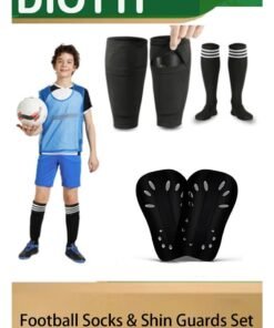 DIOTTI Football Socks & Shin Guards Set, Special Calf Protection Socks ,Shin Guard Sleeves, Lightweight, Breathable, for Youth ,Adult Players, Ideal for Kicking, Running, Cycling