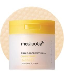 Medicube Kojic Acid Turmeric Clarifying Toner Pads for Dark Spots & Uneven Skin Tone (70 Pads) - Dual Sided Exfoliating Pads for Hyperpigmentation, Brightening & Pore Cleansing Daily Toner Pads for Radiant Skin