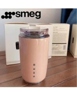 smeg 320ML Beverage Cup Travel Portable Car Drinking Cup Stainless Steel Vacuum Leak proof 320ML Coffee Thermos（Pink）