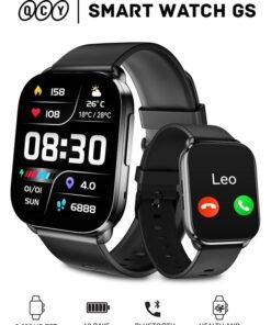 QCY GS Smart Watch With 2.02 Large Display, Bluetooth Call, Health Monitoring,10 Days Battery Life and Message, Call Notification Black