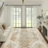 CHU DAI Luxury Area Rug Soft Touch Carpet Brick Red Multi for Kitchen Living Room Bedroom Dining Room