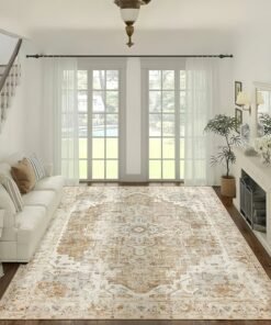 CHU DAI Luxury Area Rug Soft Touch Carpet Brick Red Multi for Kitchen Living Room Bedroom Dining Room