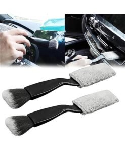 RYNX 2  Double Head Brush for Car CleaningInterior Car Cleaner 2 in 1 Car Duster Car Cleaning BrushPortable Auto Detailing Tools Car Dust Brush for Cleaning Screen Air Vent DashboardBlack