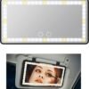 Padom Car Visor Vanity Mirror Rechargeable with 3 Light Modes & 60 LEDs,Mirror for Truck SUV Rear View Dimmable Touch Screen,Car as A Gifts