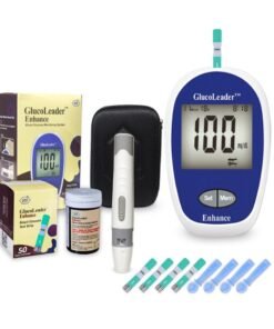 HMD GlucoLeader Enhance Blood Sugar Monitor with Test Strips and Lancets - 800 Memory Diabetes Testing Kit in mg/dL - CE & ISO Certified Blood Glucose Monitor Sugar test Kit (Made In Taiwan)