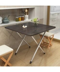 GGEROU Folding Table, Foldable Camping Table, Outdoor Picnic Table, Dinner Folding Table with Wooden Top and Metal Frame, 60 * 60 * 72cm