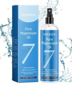 Houkea Pure Magnesium Oil Spray, Promotes Calm Sleep And Relaxation, Organic Natural Topical Magnesium For Nighttime Comfort Sleep, Non-Greasy For Feet, Hands And Body, Sleep, Muscle Pain & Cramps, 100ML