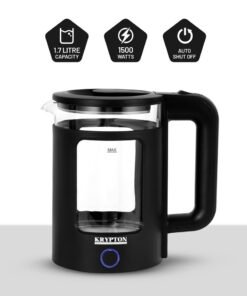 KRYPTON 1.7L Double Layer Glass Kettle-Auto Shutoff and Boil-Dry Protection, 2 Years Warranty 1.7 L 1500 W KNK6563 Black