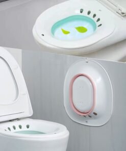 Reusable Toilet Seat Folding Collapsible Sitz Bathtub with Flusher Water Soaking Basin Suitable for Pregnant Woman Soaking Bath for Acne Relief Hemorrhoid Care Steam Seat Women Relieve Inflammation