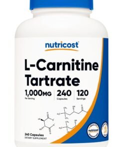 Nutricost L-Carnitine Tartrate 1,000mg Per Serving, 240 Capsules, 120 Servings, Dietary Supplement