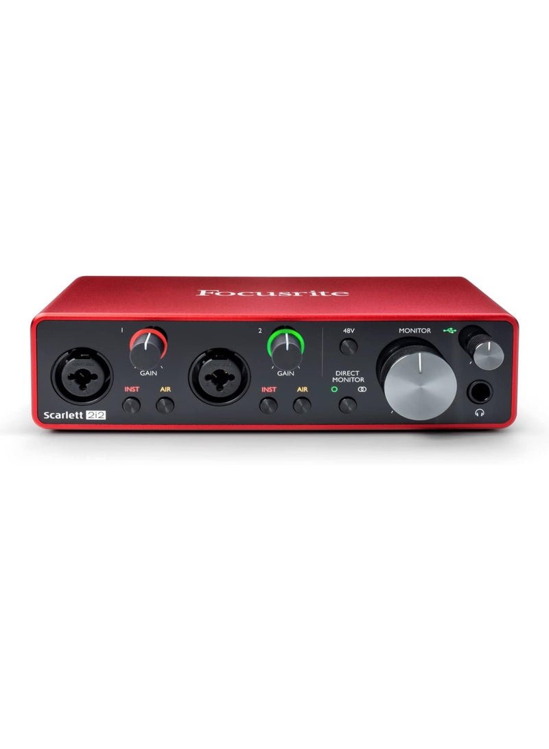 Focusrite Scarlett 2I2 3Rd Gen Usb Audio Interface For Recording, Songwriting, Streaming And Podcasting — High-Fidelity, Studio Quality Recording, And All The Software You Need To Record