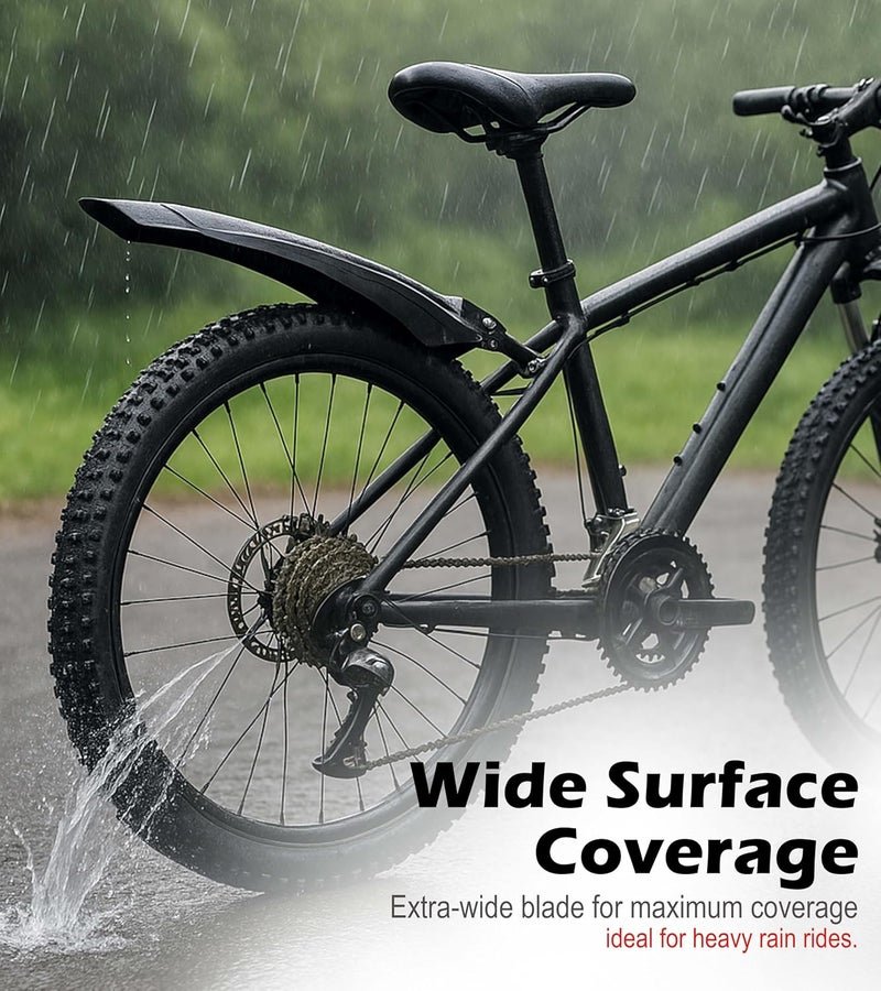 OXYGEN Cycle Mudguard Set for MTB Bicycle | Front & Rear Splash Guards for 24–29 Inch Wheels | Lightweight, Flexible Plastic Mudguards for Road, Mountain, Hybrid Bikes with 2.5 Inch Tire Compatibility - Image 3