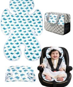 vocheer Car Seat Cooling Pad for Baby, Universal Stroller Cooling Pad & Car Seat Cooler, Breathable Summer Infant Seat Cushion for Hot Cars, Strollers, Travel, Lightweight & Portable with Carry Pouch for Easy Storage, Whale