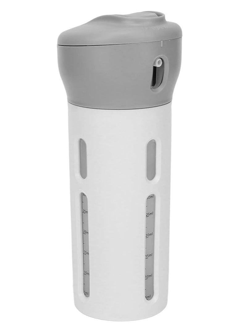 4-in-1 Travel Dispenser Bottle, Lotion Shampoo Gel Travel Dispenser,Includes Four Empty Reusable 40 ml Cosmetic Toiletry Containers for Sanitizer, Soap, Lotions, Skincare, Makeup Products (Gray)