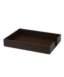 AZYEEA - A4 office Paper Tray for Home Office Hotel Corporate Use - Leather Rectangular Jewelry Display Tray, Letter Tray, File Tray, Document Tray, Paper Tray and Folders Holder (Brown)