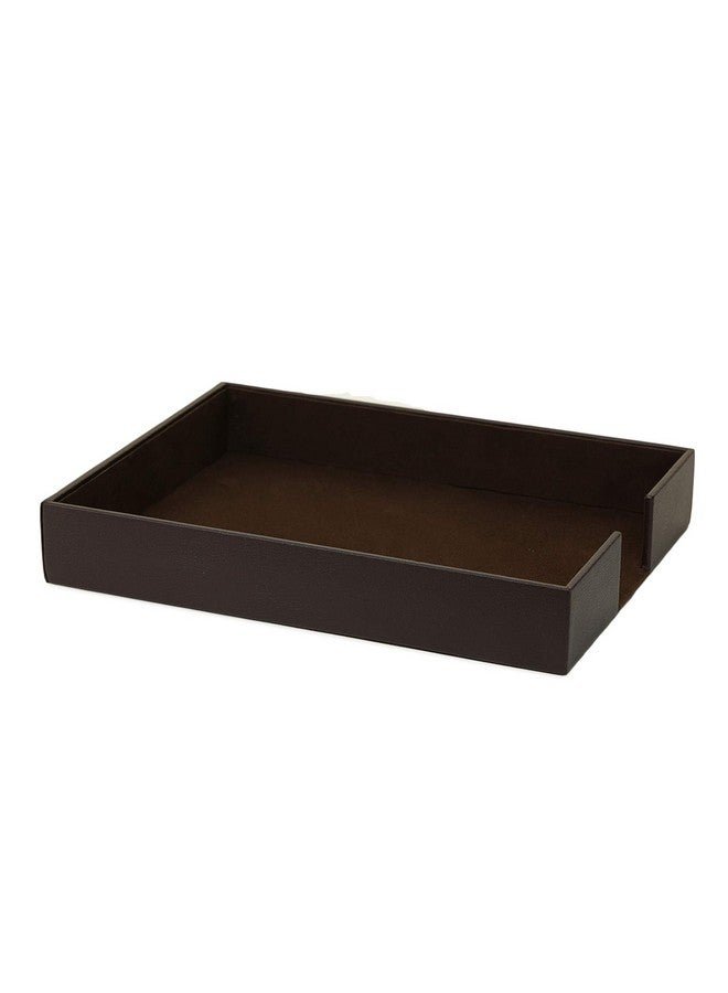 AZYEEA - A4 office Paper Tray for Home Office Hotel Corporate Use - Leather Rectangular Jewelry Display Tray, Letter Tray, File Tray, Document Tray, Paper Tray and Folders Holder (Brown)