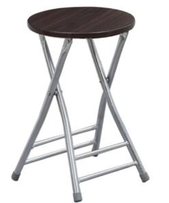 VITION Portable Folding Stool, Counter Folding Stool, Foldable Round Stool for Kids Adult Kitchen Dorm Playroom Home Gardening (Brown)