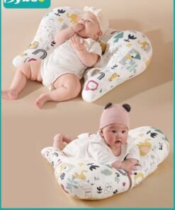 Bybeo Baby Nursing Pillow for Breastfeeding, Multifunctional Toddler Look Up and Lying Pillows, Anti vomit Milk Babies Crib Headrest for Newborn and Infant, 30 Degree Incline, Enlarged and Widened