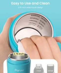 Paruu Portable Bottle Warmer for Travel, Easy-Clean Wide Mouth, Portable Milk Warmer with Fast Heating for Night Feeding, 7-Temp Control, Large 12oz - Image 3