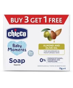 Chicco Baby Moments Soap New Advanced Formula With Natural Ingredients Suitable For Baby’S Gentle Skin Moisturizing & Hydrating Formula No Phenoxyethanol And Parabens (75G 3 + 1)