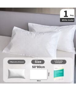 Disposable Cute Pillowcase Travel Portable Winter Thickened Large Household Double Hotel Supplies Suit Wholesale-Color:Pure White -Specifications:1 Pack