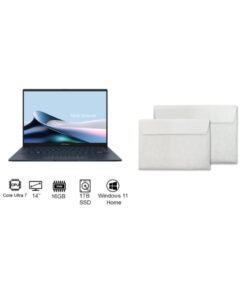 ASUS Zenbook 14 Laptop With 14-Inch Display, Core Ultra 7-255H Processor/16GB RAM/1TB SSD/Intel UHD Graphics/Windows 11 Home/ English/Arabic Ponder Blue