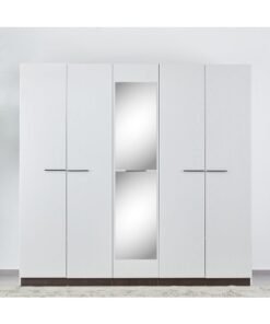 Home Box Reva 5-Door Wardrobe with Mirror