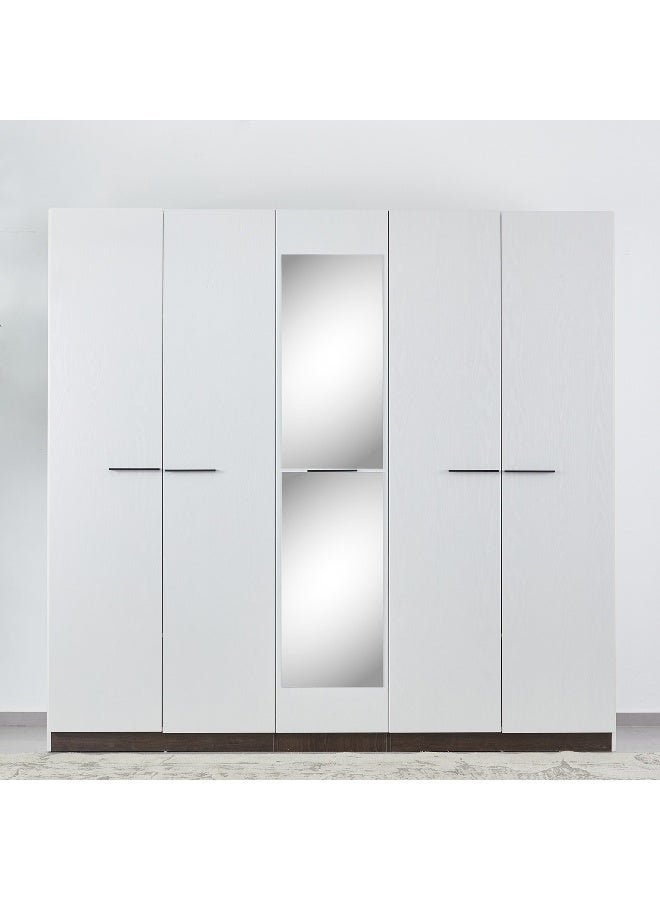 Home Box Reva 5-Door Wardrobe with Mirror