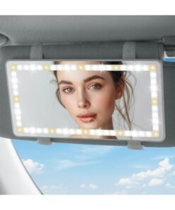 Oasisgalore Car Sun Visor Vanity Mirror with Lights, 60 LEDs, 3 Light Modes, Rechargeable & Dimmable Touch Control, Travel Makeup Mirror for Sedan, Truck, SUV