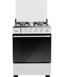 SUPER GENERAL 4 Burner Gas Cooker 60 x 60 cm, Full-Safety, Stainless-Steel Cooker, Gas Oven with Rotisserie, Thermostat, Auto-Ignition, 1 year warranty SGC601FS(N) Silver/Black