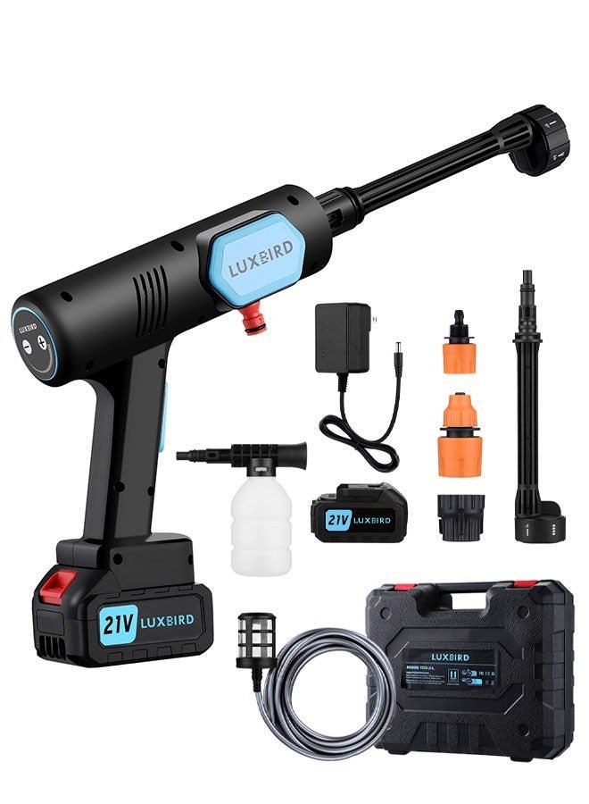 INKBIRD Cordless Pressure Washer, 21V Portable Electric Washer Gun with 6-in-1 Spray Nozzle, Adjustable Water Column Range, Max 652PSI/2.1GPM, Power Cleaner with Tool Case for Cars, Floors, Windows, Walls, Fences