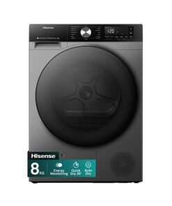 Hisense 8 kg Heat Pump Tumble Dryer, 15 Programs, Auto Dry, Smart Wi-Fi Feature with ConnectLife, Quick Wash, Pause & Add Function - DH3S802BT2 Titanium
