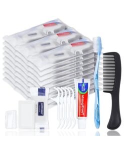 HQSLsund 25 Sets Personal Hygiene Kit Disposable Toothbrushes With Toothpaste Floss Comb Soap And Cover Toiletry Kits Homeless Bulk For Womenmentravel