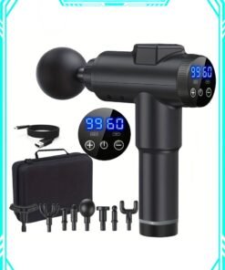 EzzySo 99 Level Massage Gun Usb Rechargeable 8 Heads Ultra-quiet And Powerful Motor Relax Deep Tissue Muscle Relaxation Massager Fascia Massager For Back Neck Pain Relief