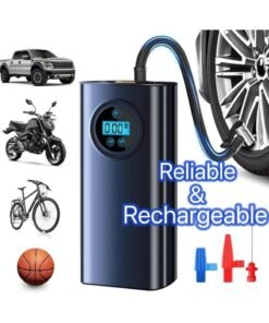 Inflator Rechargeable Portable Air Compressor, 3000mAh Rechargeable Battery Tyre Inflator LCD Display Air Pump Inflator for Car Tyre, Motorcycle, Bike, Basketball, Other of inflatables