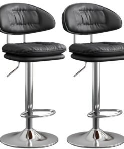 Sharpdo 2PCS Bar Chair,High Back Small Round Stool, Comfortable Adjustable High Bar Chair with 360°Swivel Perfect for Home Kitchen Counter Dining High Footrest Stool
