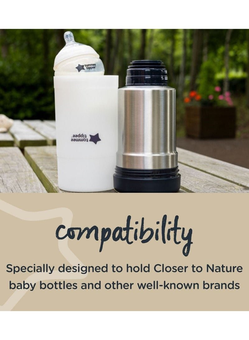 tommee tippee Closer To Nature Travel Bottle And Food Warmer - Silver/White/Grey - Image 3
