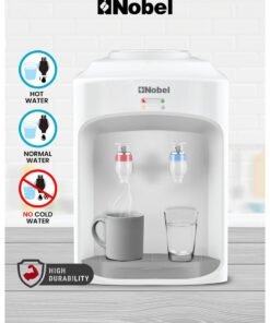 Nobel Table Top Water Dispenser With Hot & Normal Functions, 0.6L Hot Tank Capacity, Ergonomic Taps, Indicator Lights, And On-Off Power Switch NWD565 White