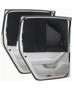 Arabest Car Window Shades, 2 PCS Magnetic Double Layer Car Sun Shade for Side Windows, Full Shade/Half Shade Options Black Car Window Curtain for Heat/UV Protection, for Camping Travel(Black-2pcs)