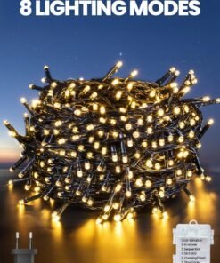 MODI 50Meter LED Fairy String Christmas Lights – 320 LEDs, Warm White, 8 Modes, Waterproof Outdoor Curtain Lights for Christmas Tree, Diwali, Ramadan, Decorations, Home, Garden, Balcony, Party, Indoor & Outdoor Use
