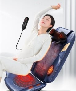 XiuWoo Shiatsu Massage Cushion with Heat 3D Kneading Vibration Back Massager Pad Adjustable Intensity for Home Office Car Use Full Body Muscle Relaxation Ideal Gift for Men Women,Blue