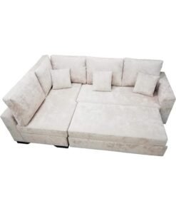 A2Z L Shape Sofa Bed, Beige Simple Design