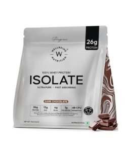 WELLBEING NUTRITION Whey Protein Isolate 1kg Dark Chocolate | 26g Protein, Clinically Proven Velositol for 2x Muscle Protein Synthesis, 4B CFU Probiotics, Digestive Enzymes, Bloat Free, Easy to Digest